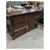 VAUGHN BASSETT 7 DRAWER DRESSER DOES HAVE FINISH SCUFFS AND SCRATCHES 66X19X42