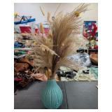 DECORATIVE GLASS VASE WITH FLOWERS