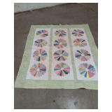 HANDMADE DRESDAN PLATE QUILT 62X55