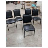 SET OF 5 PADDED STACKABLE CHAIRS 18 INCHES FLOOR TO SEAT