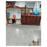 AMERICAN DREW CHERRY 9 DRAWER DRESSER WITH MIRROR 66X19X77
