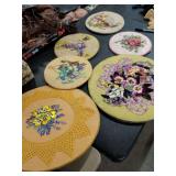 6 HANDMADE RIBBON EMBROIDERY WALL HANGINGS