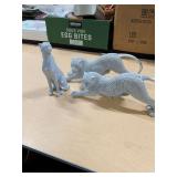 DIAMOND STUDDED LEOPARD STATUES