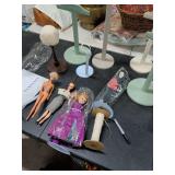 VINTAGE DOLLS AND HAT STANDS