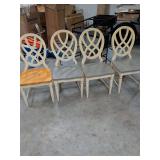 4 WOOD DINING CHAIRS 18 INCHES FLOOR TO SEAT