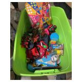 TOTE FULL OF MISC TOYS.