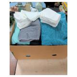 BOX OF TOWELS AND WASH RAGS