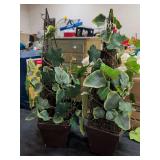2 DECORATIVE VINE FLOWER VASES