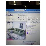 NEW - EVERLY QUINN - PETAL SHAPED 3 PIECE SECTIONAL SOFA WITH ADJUSTABLE BACKREST AND ARMREST - 134 INCHES WIDE AND 16 INCHES FLOOR TO SEAT
