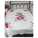 HANDMADE FIELD OF POPPIES FULL SIZE QUILT