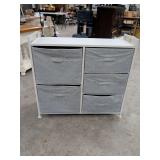 METAL CUBE STORAGE SHELF WITH 5 CUBE BASKETS 33X12X31