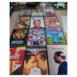12 DVD MOVIES - ROAD TRIP - MASK - STARSKY AND HUTCH -; AND ETC