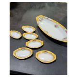 MADE IN JAPAN CELERY DISH WITH SALT CELLERS SET