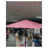 NEW - ALLEN ROTH 9 FT CORAL PATIO UMBRELLA WITH AUTO TILT