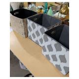 3 LARGE CUBE STORAGE BASKETS 13 INCHES TALL