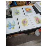 5 - REBECCA SLOCUM SIGNED FLOWER PRINTS