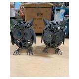 2 METAL OWLS