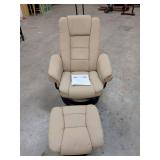 NEW - SHEBEEN SWIVEL RECLINER WITH OTTOMAN