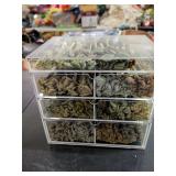 COTTON EMBROIDERY FLOSS IN A 4 DRAWER STORAGE CABINET - SEVERAL PIECES INCLUDED
