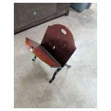 WOOD AND METAL MAGAZINE RACK