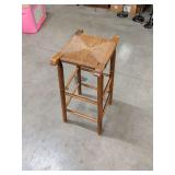 OAK CANE BOTTOM STOOL 31 INCHES TALL