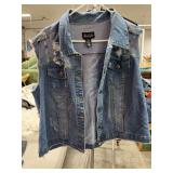 3X JANE DOE  SLEEVELESS WOMENS JEAN JACKET
