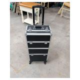 ROLLING MAKE UP OR FISHING TACKLE BOX WITH PULL HANDLE