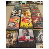 12 DVD MOVIES - TOMB RAIDER - LORD OF THE RINGS - KARATE KID - AND ETC
