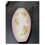 HAND PAINTED CELERY DISH MARKED GERMANY