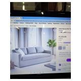 NEW - SERTA - HARVEY - QUEEN CONVERTIBLE SOFA SLEEPER - BOTTOM SLIDES OUT TO MAKE A QUEEN SIZE BED - 90.6 INCHES WIDE AND 20 INCHES FLOOR TO SEAT