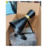 NEW - PLUG IN SWING ARM BLACK AND GOLD WALL LAMP