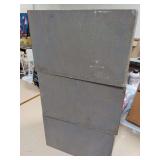 3 WOOD CUBE STORAGE BOXES EACH MEASURE 16X14X10