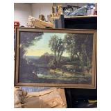 FRAMED- ART PRINT OF THE PAINTING- SITE IN ITALY- MEAS.- 23.5x 32