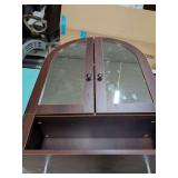 NEW - 2 DOOR MIRRORED FRONT BATHROOM CABINET WITH TOWEL RACK - 24X37