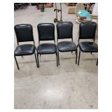 SET OF 4 PADDED STACKABLE CHAIRS 18 INCHES FLOOR TO SEAT