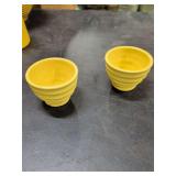 2 SMALL BAUER RINGWARE BOWLS 2 1/2 INCHES TALL