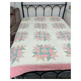 HAND MADE STARBURST FULL SIZE QUILT