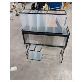 STORAGE CABINET WITH PLASTIC STORAGE CONTAINERS 33X12X31