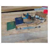 Shop Lot Including Repair Manuals, Mitre Box, Motor, and Turnbuckle