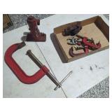 Shop Tools Including Bottle Jack, C-Clamps, and Universal Joint