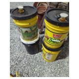 Super S 303 Tractor Hydraulic Fluid and Fence Pro Paint Buckets