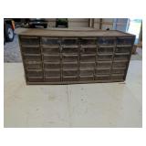 Multi-Drawer Hardware Organizer Cabinet with Assorted Fasteners
