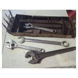 Crescent Adjustable and Combination Wrench Set with Metal Tool Tray