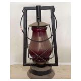 Dietz G.L. Co. Red Globe Framed Lantern
