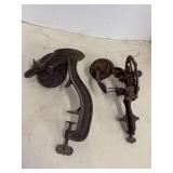 Two Cast Iron Enterprise Mfg Co Table Mount Kitchen Tools