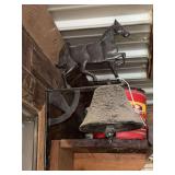 Cast Iron Horse Figural Dinner Bell with Wall Bracket