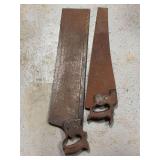 Two Woodworking Hand Saws Including Back Saw and Panel Saw