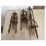 Set of Three Metal Mole Traps