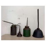Set of Four Metal Oil Cans