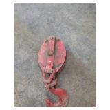 Red Painted Steel Snatch Block Pulley with Swivel Hook